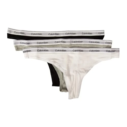 Oferta limitada: Calvin Klein Pack de 3 Braguitas Tipo Tanga para Mujer Modern Logo, Multicolor (Black/White/Grey Heather), L de 44.90 € a 26.70 € (ahorro 41%)