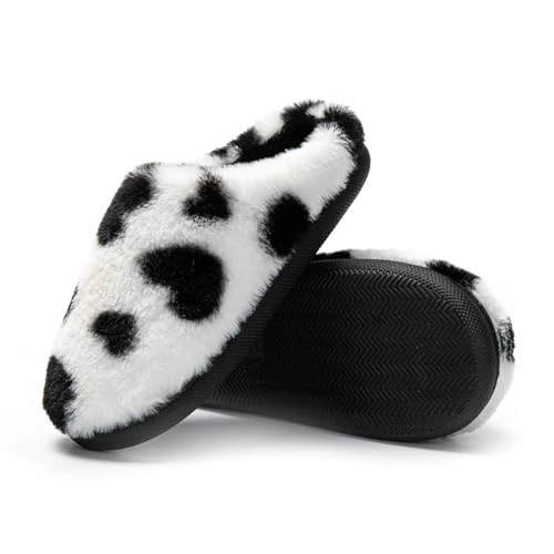 Limited offer: JOMIX Women Winter Slippers Ladies Heart Print Slippers Fluffy Fuzzy Warm House Shoes for Indoor from 19.95 EUR to 10.26 EUR (save 49%)