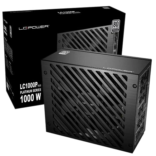 Offerta a tempo: LC-POWER LC1000P V3.0 1000W Gaming Alimentatore modulare, certificato 80+ Platinum e CE/TÜV, ventola 135 mm, compatibile ATX 3.0 e PCIE 5.0 - 0.00% da 129.00 € a 129.00 €