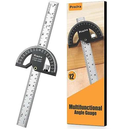 Offerta a tempo: Preciva Goniometro Angolare 0-180° Acciaio Inox con Righello 30cm - Strumento Essenziale per Falegnameria e Misurazioni Precise - 20% da 14.99 € a 11.99 €