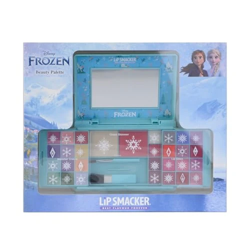 Oferta limitowana: Lip Smacker Frozen Beauty Palette, Zestaw Upominkowy do Makijażu Zawierający Kolorowe Błyszczyki do Ust, Kremy Rozświetlające, Róż i Bronzer dla Wyglądu Księżniczki, Akcesoria do Makijażu i Lusterko z 29.29 zł na 29.29 zł (oszczędź 0.00