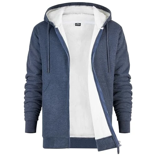 Limitiertes Angebot: CityComfort Hoodie Herren mit Fleece-Futter und Reißverschluss, Fleecejacke Herren Zipper Hoodie für Männer und Teenager M - 3XL - Geschenke für Männer (Dunkelblau, L) von 29.49 EUR auf 20.89 EUR (Spare 29%)