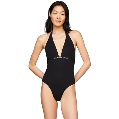 Offerta a tempo: Tommy Hilfiger Costume da Bagno Donna One Piece Allacciatura sul Collo, Nero (Black), XS - 59% da 99.90 € a 40.99 €