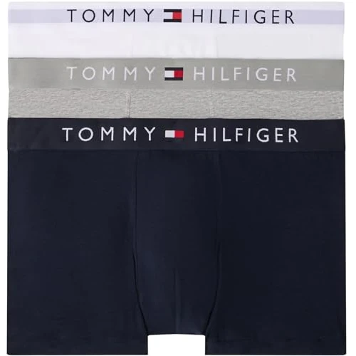 Oferta limitada: Tommy Hilfiger Pack de 3 Calzoncillos Bóxer Trunks para Hombre Ropa Interior, Multicolor (Grey Htr/White/Desert Sky), S de 44.90 EUR a 29.35 EUR (ahorro 35%)