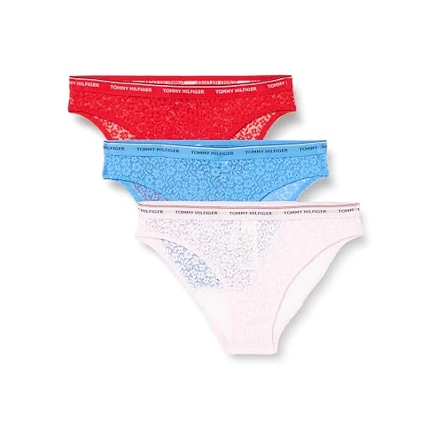 Oferta limitada: Tommy Hilfiger Pack de 3 Braguitas Tipo Bikini con Encaje para Mujer, Multicolor (Fierce Red/Blue Spell/Pearly Pink), XL de 44.90 EUR a 37.91 EUR (ahorro 16%)