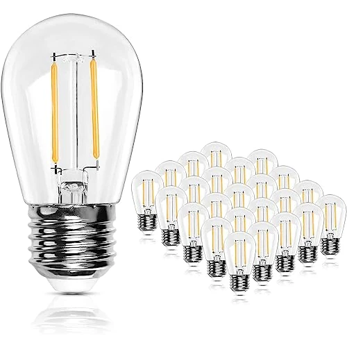 Offerta a tempo: BRIMAX Lampadina LED E27 bianco caldo 2700K, plastica S14 2W 20W lampadine a incandescenza equivalenti, lampadine di ricambio per lampade da tavolo, lampade a sospensione, Confezione da 25 - 0.00% da 37.99 € a 37.99 €