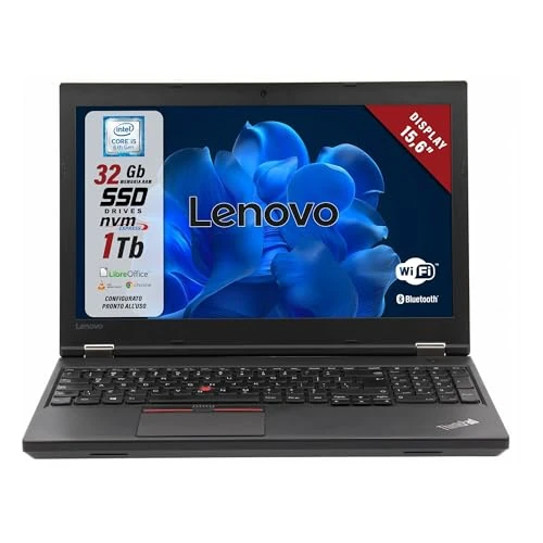 Lenovo ThinkPad, Intel Core i5-6th PC klaar voor gebruik met Suite Office-pakket, notebook met 15,6 inch HD-display, 32 GB RAM, 1TB SSD, Win 11 Pro (Refurbished)