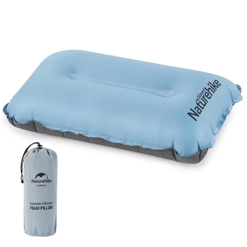 Naturehike Oreiller de Camping Gonflable Automatique 46×27cm Coussin de Voyage Ergonomique Gonflable Convient pour Le Camping/Randonnée/Extérieur/Plage/Voyage/Bureau