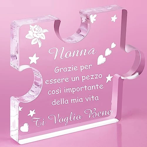 PulangRen Cadeau voor grootmoeder, cadeau voor oma verjaardag, acrylblokpuzzel, cadeau voor oma, cadeau voor Moederdag of grootouders, cadeaus voor oma van grootouders, kerstcadeau voor oma, cadeau