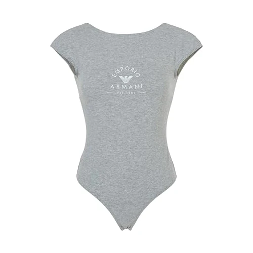 Limitiertes Angebot: EMPORIO ARMANI Damen-Body aus Stretch-Baumwolle mit ikonischem Band mit Logo, HELLGRAU MELANGE, M von 75.00 EUR auf 75.00 EUR (Spare 0%)