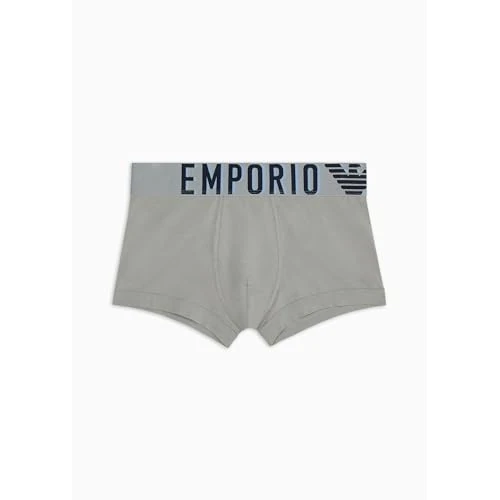 Emporio Armani Men's Stretch Cotton Megalogo Trunk, Stone, XL