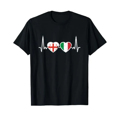 Offerta a tempo: Georgia Italia Vintage Bandiera Battito Del Cuore Georgiana Maglietta - 15% da 17.99 € a 15.29 €
