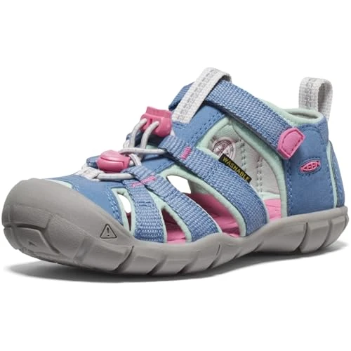 KEEN SEACAMP II CNX, Sandali Unisex - Bambini e ragazzi, Nero Coronet Blue Hot Pink, 27/28 EU