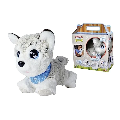 Simba - Chi Chi Love Happy Husky, 105890050009, +3 anni, 30 cm, interattivo, risponde a 12 coman di, 60 suoni