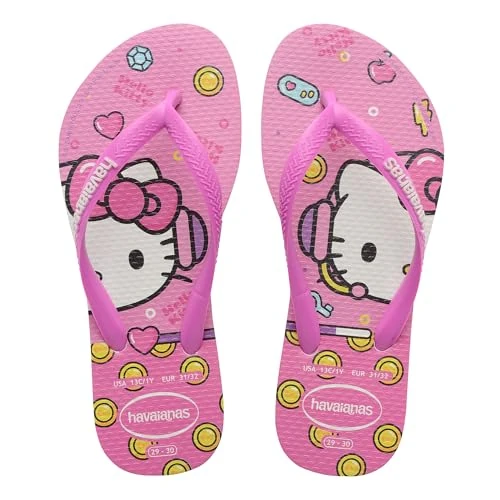 Offerta a tempo: Havaianas Kids Slim Hello Kitty Bambine e ragazze FlipFlop White/Reddish Purple 23 EU - 36% da 22.00 € a 13.99 €