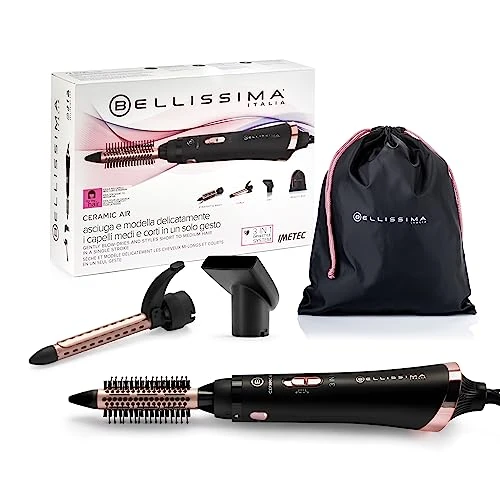 Offerta a tempo: BELLISSIMA Imetec Spazzola ad aria calda 3 in 1 Ceramic Air, Spazzola Modellante e Asciugacapelli per Capelli Corti e Medi, Rivestimento ceramico, 2 combinazioni aria/temperatura, colpo aria fredda — 32% da 49,99 € a 33,90 €
