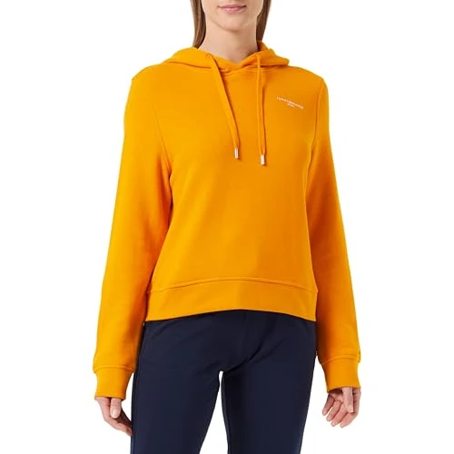 Tommy Hilfiger Women's 1985 Rlx Mini Corp Logo Hoodie Ww0ww40274 Pullover Hoody, Orange (Rich Ochre), S