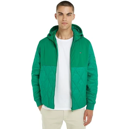Zeitlich begrenztes Angebot: Tommy Hilfiger Herren Jacke Cl Mix Hooded Jacket Übergangsjacke, Grün (Olympic Green), XL von 160.43 € auf 160.43 € (0.00% Rabatt)