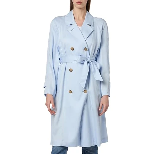 Tommy Hilfiger Damskie TENCEL BLEND FLUID TRENCH Breezy Blue 38, Niebieski bryzowy, 64