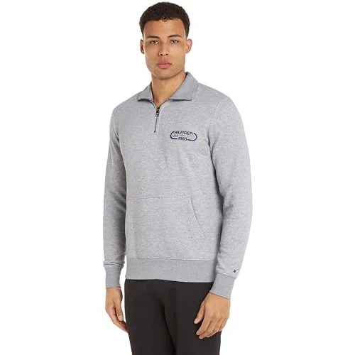 Limited-time offer: Tommy Hilfiger Men's Hilfiger Track Graphic Half Zip Mw0mw34382 1/2 Zip, Grey (Light Grey Heather), XXL from 67.13 £ to 67.13 £ (save 0.00%)