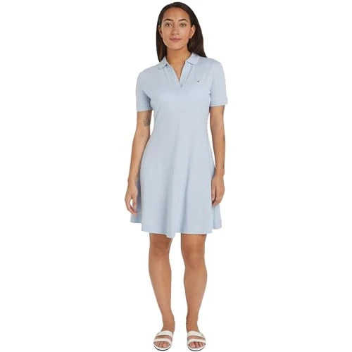 Offerta a tempo: Tommy Hilfiger Abito a Polo Donna a Righe, Blu (Breezy Blue), XS - 56% da 139.90 € a 61.18 €