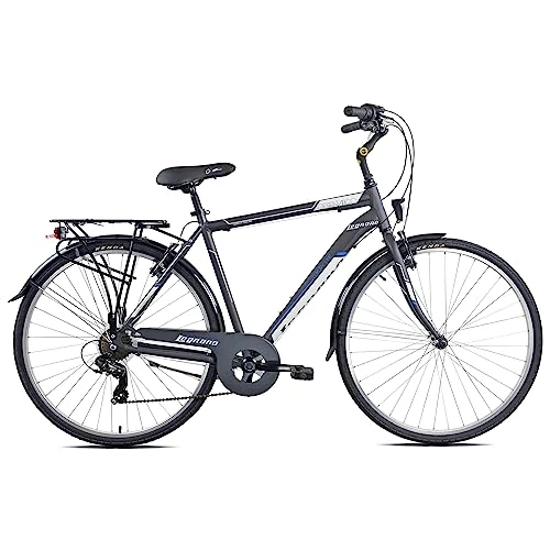 Legnano Cesenático City Bike Hombre, Gris Oscuro Matt O Blanco O Azul, 50