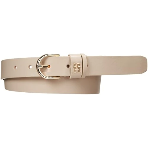 Tommy Hilfiger Women Belt Essential Effortless 2.5 Leather, Beige (White Clay), 70 cm