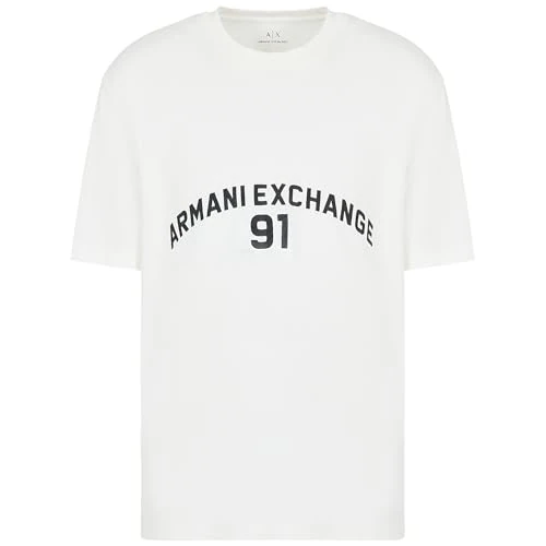 Limited-time offer: Armani Exchange Men's Big Embroidered Logo, Regular Fit T-Shirt, Off White, XL, Off White, XL from 34.95 GBP to 34.95 GBP (save 0%)