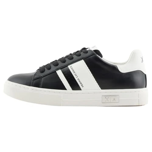 Offre limitee: Armani Exchange Femme Cup Sole Mina, Back Tab with and Metal Logo Detail on Side Basket, Black Off White, 39.5 EU de 112.00 EUR a 112.00 EUR (economie 0%)