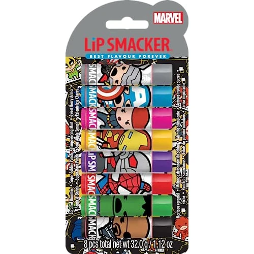 Offerta a tempo: Lip Smacker Marvel Collection, The Avengers Party Pack, 8 Balsami Labbra aromatizzati per Bambini ispirati ai Supereroi Avengers, Idratanti e Rinfrescanti - 3% da 6.40 € a 6.20 €