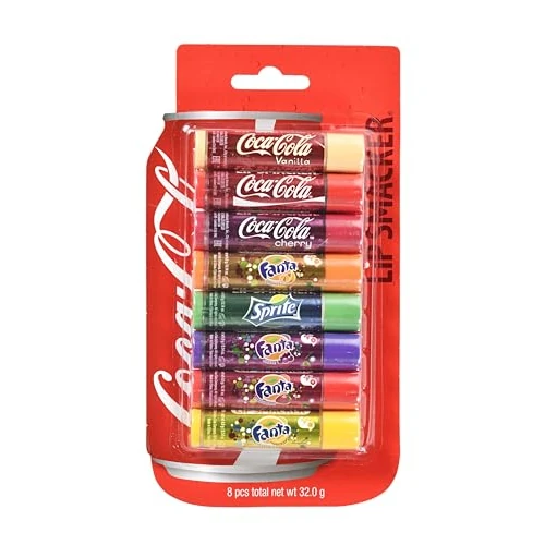 Offerta a tempo: Lip Smacker, Assortimento Burrocacao Labbra, Balsamo Labbra Profumato, Set Regalo Bambina, 8 Gusti: Coca-Cola, Cherry, Vanilla, Sprite, Root Beer, Fanta, Fanta Strawberry, Fanta Grape - 30% da 11.99 € a 8.39 €
