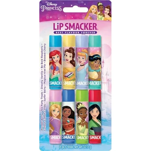 Offerta a tempo: Lip Smacker Disney Princess Party Pack, Set of 8 Assorted LipBalms for Kids Inspired by Disney Princesses, Natural Transparent Effect - 34% da 12.99 € a 8.60 €