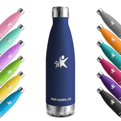 KollyKolla Termos 750 ml, butelka na napoje ze stali nierdzewnej, nadaje się do użytku w kwasie węglowym, nie zawiera BPA, szczelna, butelka na wodę ze stali nierdzewnej, do fitnessu, szkoły, na