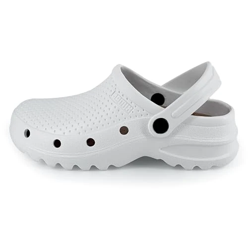 Zeitlich begrenztes Angebot: JOMIX Herren Clogs Krankenhaus Küche Arbeitsclogs Anti-Rutsch Gummi Arbeitsschuhe Gartenschuhe (Weiß, 42/43 EU) von 22.95 € auf 22.95 € (0.00% Rabatt)