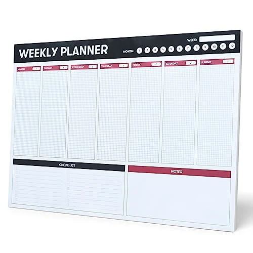 Oferta limitada: Planificador semanal A3 - Weekly planner : Planner Sin Fecha - Organizador semanal escritorio [54 págs. con Alto Gramaje] de 10.95 € a 7.79 € (ahorro 29%)