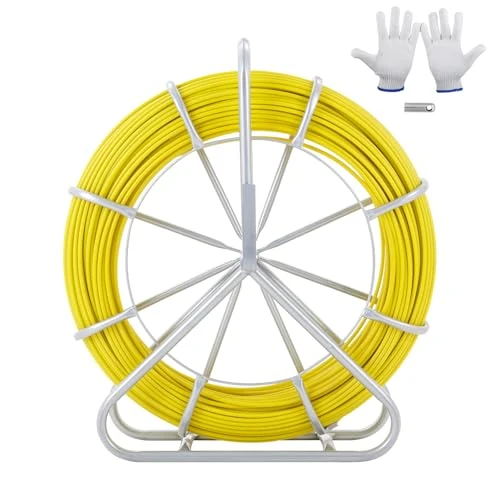 Offre limitée : VEVOR Ruban à Poisson Fibre de Verre 182,88 m 7,9 mm Aiguille Électricien de Tirage Fil Câble Électrique Extracteur Bobine de Conduit Support Acier 3 Têtes de Traction pour Mur Conduit Non Conducteur de 139.90 € à 107.90 € (23% de remise)