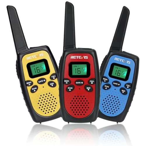 Retevis RT628S Walkie Talkie, Veilige Modus Radio voor Kinderen, Walkie Talkie Kinderen, Tweerichtingsradio voor Familiespellen, Kamperen, Avontuur (3 Stuks)
