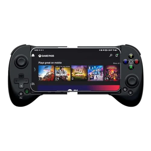 ShanWan Manette Smartphone Android/iOS, Manette de Jeu Mobile avec Hauteur du Joystick Réglable pour Xbox Cloud Steam Link GeForce NOW MFi Arcade Game (Ferreux)