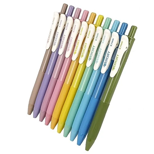 Offerta a tempo: Westcott Set di 10 penne gel VINTAGE edizione primaverile | Penne gel con 10 colori vivaci | Spessore della linea 0,7 mm per tratti morbidi e precisi durante la scrittura e il disegno | E-733900 00 - 0.00% da 13.65 € a 13.65 €