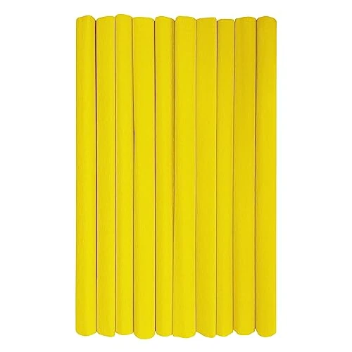 Limited-time offer: Interdruk - Crepe Paper Rolls for Kids, DIY and Decorations - Pack of 10 Reels (50cm x 200cm, 28g/m2) - 04 Yellow from 9.99 GBP to 9.99 GBP (save 0%)