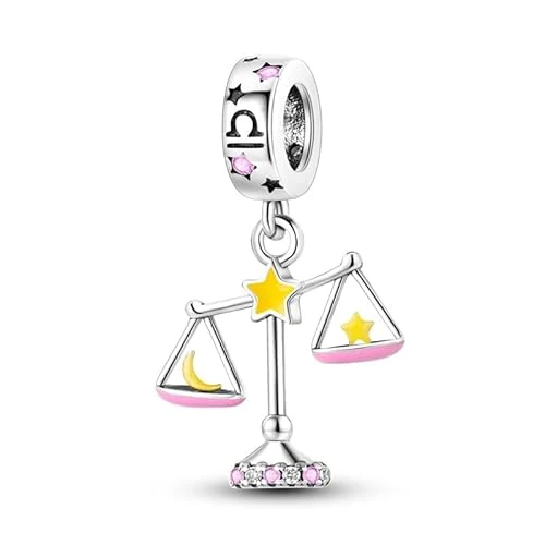 Pandach Encantos del Cumpleaños de 12 Signos del Zodiaco Encantos de Plata Esterlina de 925 Ajustan Pulsera & Collar Regalos de cumpleaños para Mujeres