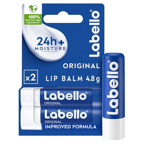 Offre limitée : LABELLO Duo Original (2 x 5,5 ml), Baume à lèvres enrichi en huiles naturelles et à la texture onctueuse, Soin des lèvres Hydratation longue durée pendant 24H de 3.99 EUR à 2.49 EUR (remise 38%)