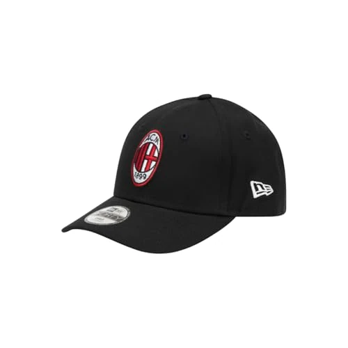 A.C. Milan - New Era Cappello, Cappellino da Baseball, Uomo, Unisex, Prodotto Ufficiale, 9FORTY (Nero), Adulto