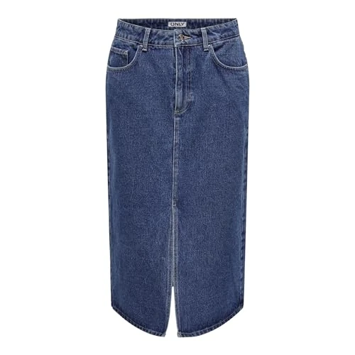 Oferta limitada: Only Onlbianca Midi Skirt DNM Rea Noos Falda Vaquera para Mujer, Medio De Mezclilla Azul, L de 39.99 € a 34.43 € (ahorro 14%)