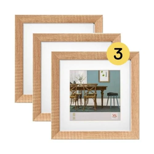 Offerta a tempo: walther design Fiorito EF330E3, Cornice in Legno con Passepartout, Confezione da 3 Pezzi, 30 x 30 cm, Rovere Chiaro - 27% da 56.83 € a 41.49 €