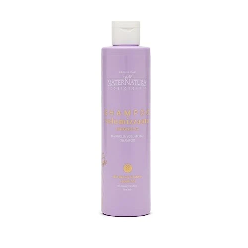 Maternatura, volume shampoo for fine hair with magnolia, extreme volume and softness, with anti-frizz effect, beauty routine skin and oily hair, organic, made in Italy, 250 ml