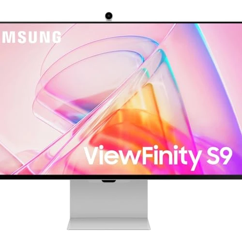 Samsung LS27C902PAUXEN - Monitor ViewFinity S9 S90PC 27” con resolución 5K, Pantalla Mate, calibración Inteligente, Thunderbolt 4 y Puerto DP, cámara 4K Slimfit, Plateado