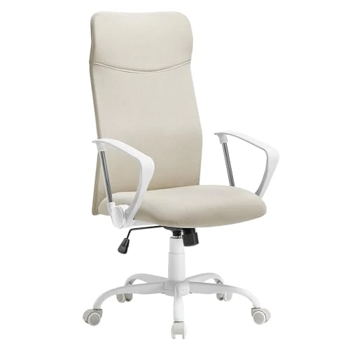 Offerta a tempo: SONGMICS Sedia da Ufficio, Sedia da Scrivania Ergonomica, Girevole, Seduta Imbottito, Regolabile in Altezza e Inclinabile, Portata di 120 kg, Beige Cappuccino OBN034K01 - 19% da 79.99 € a 64.79 €