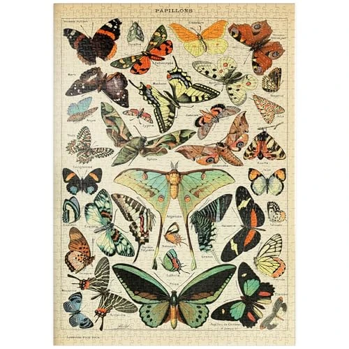 Papillons - Butterflies For All, Vintage Art Poster, Adolphe Millot - Premium 1000 pieces Puzzle - MyPuzzle special collection from Havana Puzzle Company