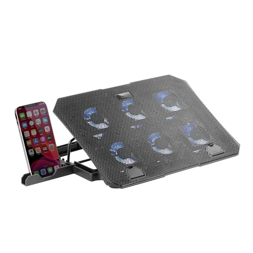 Oferta limitada: Mars Gaming MNBC23, Base Refrigeradora y Stand 16”, 6 x Ventiladores Controlables con LED Azul, Stand 6 Posiciones, Soporte Smartphone, 2 USB 2.0, Negro de 19.90 EUR a 15.33 EUR (ahorro 23%)